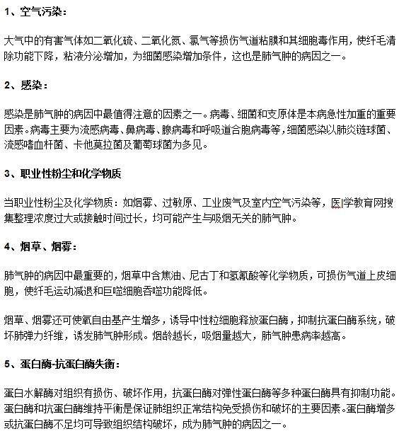 带你一起了解常见的肺气肿疾病发病原因