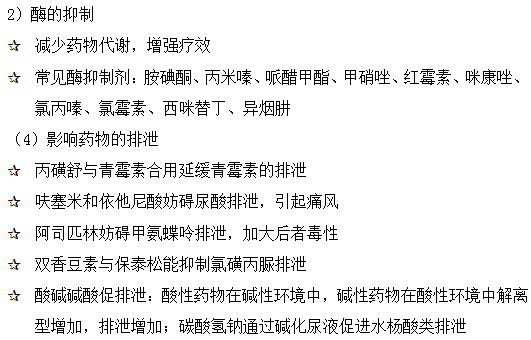 药动学方面的药物相互作用--执业药师辅导精华