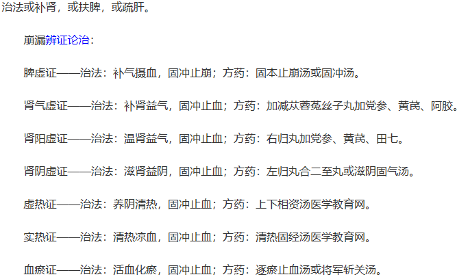 崩漏的辨证论治