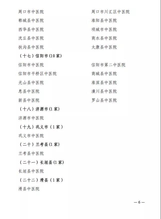 河南确认中医医疗机构医师定期考核机构名单（2017-2018年度）
