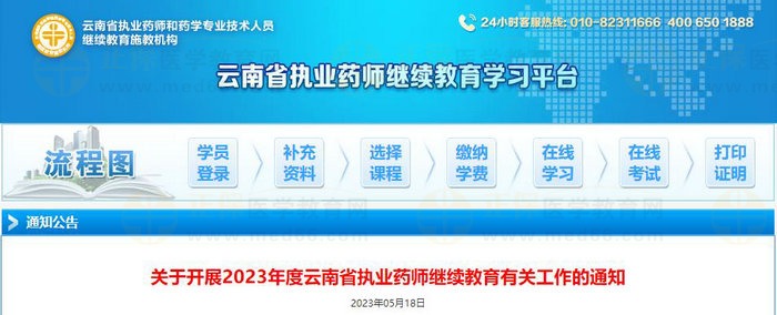关于开展2023年度云南省执业药师继续教育有关工作的通知