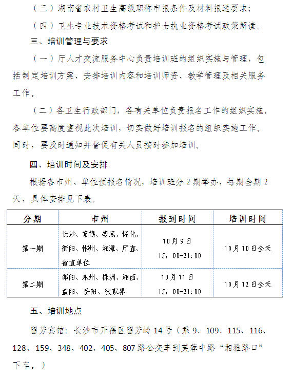 湖南省卫生系统高级职称申报材料规范化培训班的通知