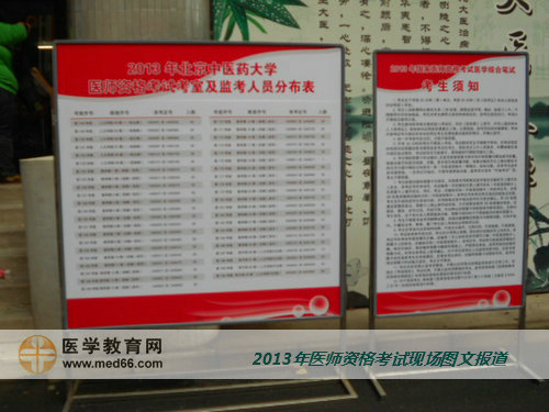 中医医师考场内“红火”的指示牌