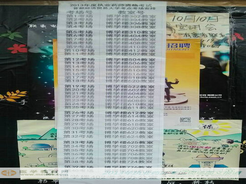 2013年执业药师考试现场报道——考场指示牌