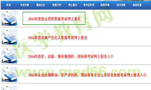 河北省2014年执业药师资格考试报名入口