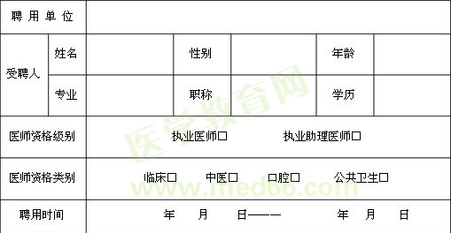 执业医师聘用证明