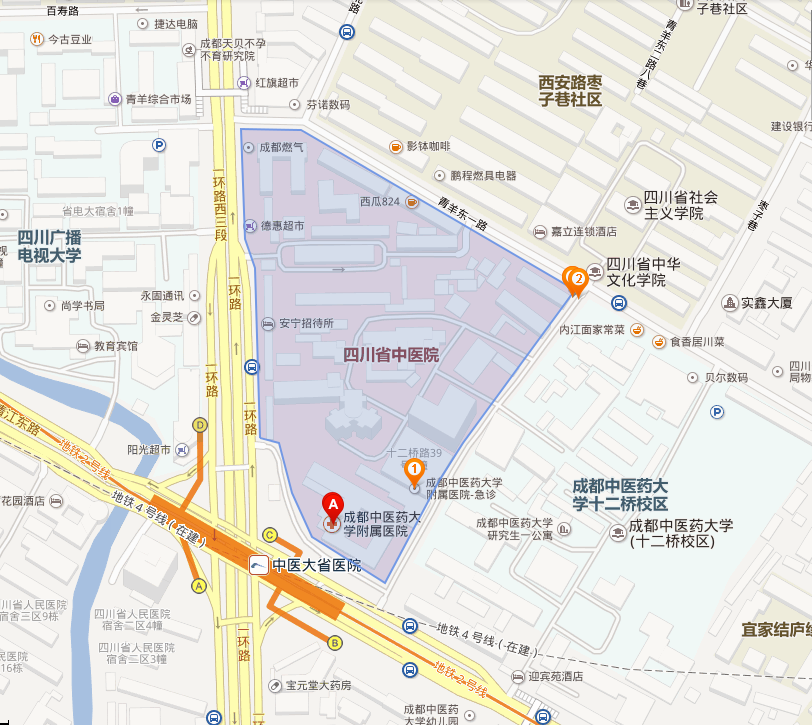 成都中医药大学附属医院地图