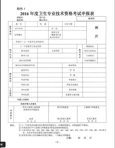 2016年湖北省襄阳市卫生资格考试报名时间