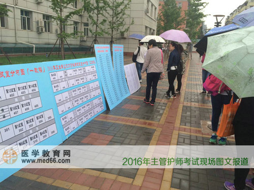 2016年主管护师考试考生到达考场查找教室