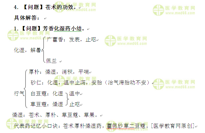 医学教育网执业中药师：《答疑周刊》2016年第21期