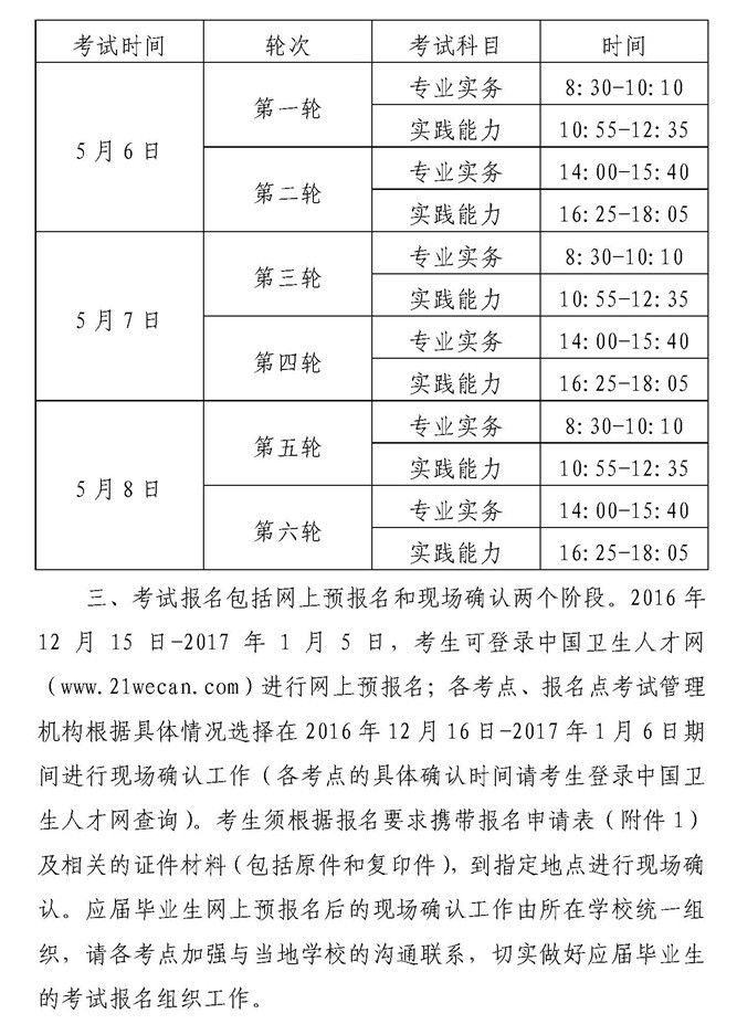 安徽省2017年护士执业资格考试考务工作安排通知