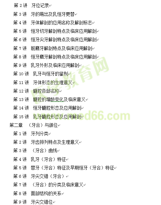 2017年口腔助理医师考点汇编电子书详细目录