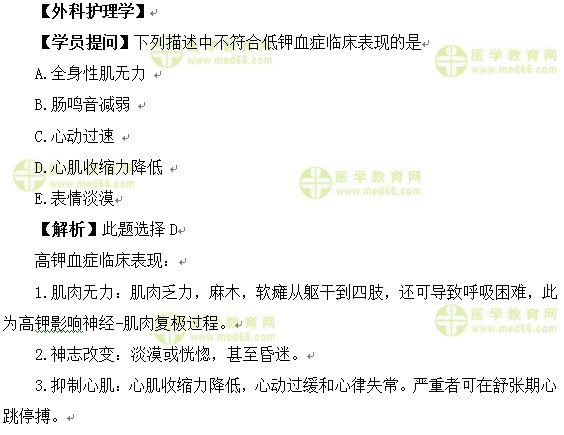 医学教育网中级主管护师:《答疑周刊》2017年第12期