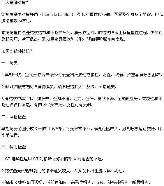 肺结核的这些相关知识你真的了解吗？