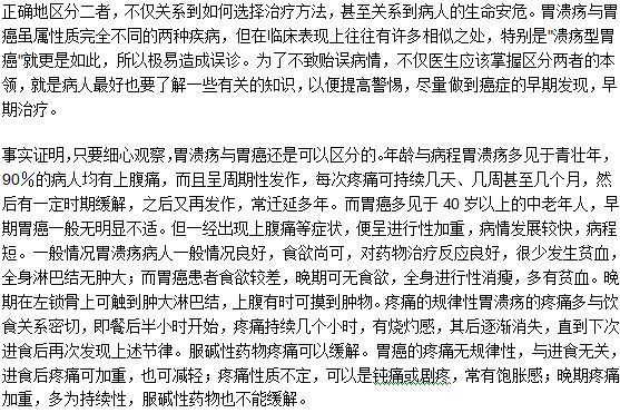 如何正确的判断胃癌和胃溃疡