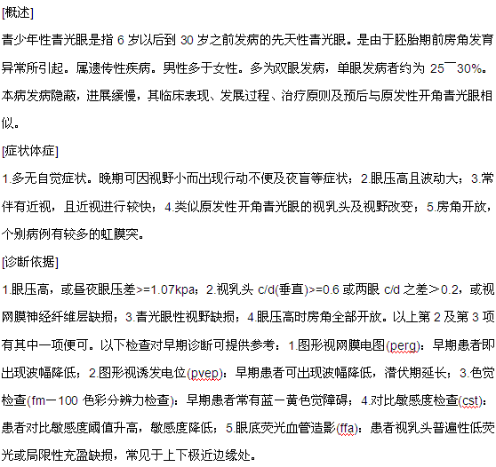 青少年性青光眼详细介绍