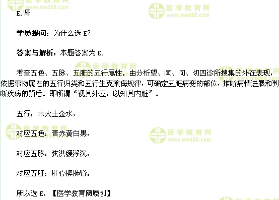 医学教育网中医内科主治医师《答疑周刊》2017年第21期