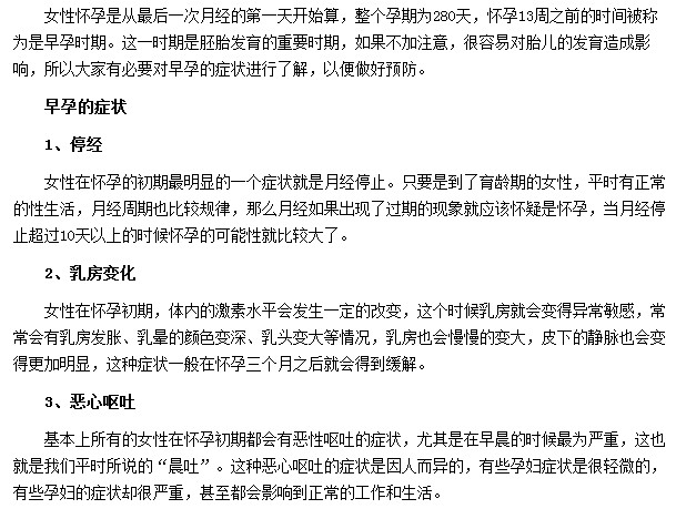 早孕会出现停经|呕吐|乳房肿胀等症状