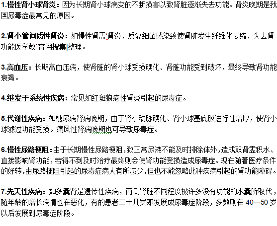 引发尿毒症的主要原因