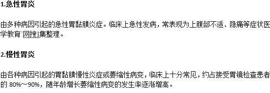 胃炎可以分为急性胃炎和慢性胃炎