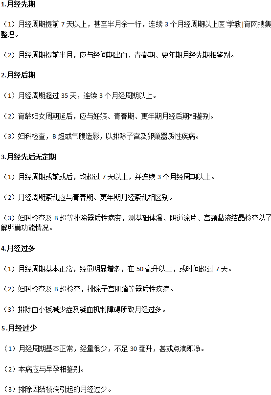 月经不调容易与哪些其他月经病相混淆？