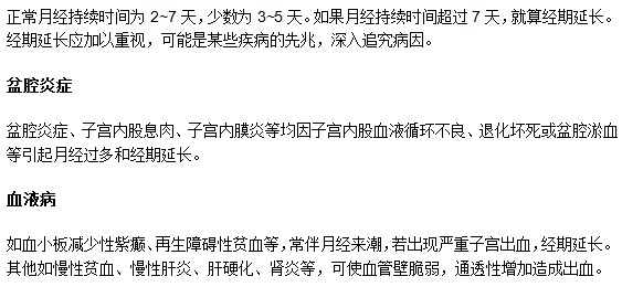 女性经期过长可能是以下疾病的先兆