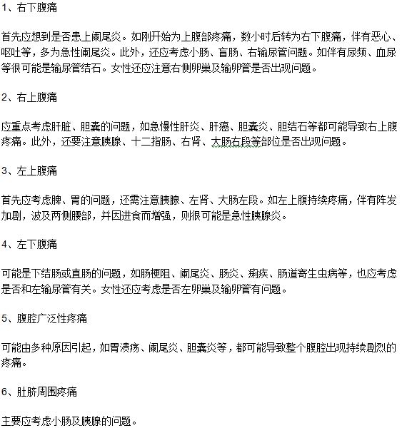 腹痛存在的健康隐患哪些？