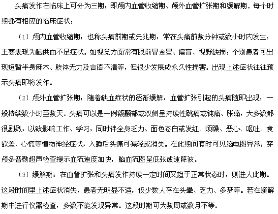 头痛的分期及症状介绍