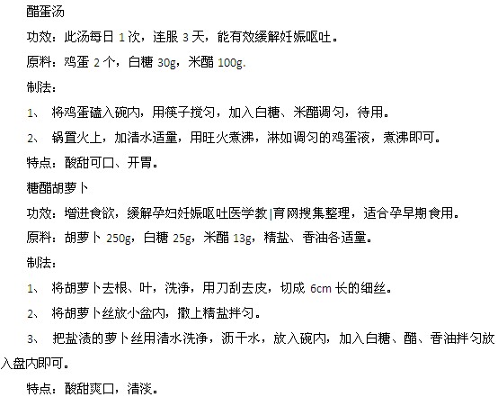 食疗调理孕妇早孕反应