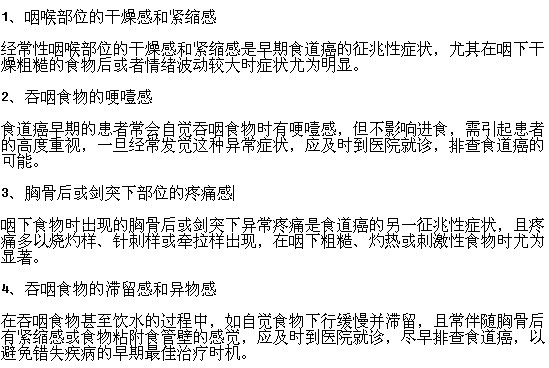 早期食道癌患者有哪些异常表现?