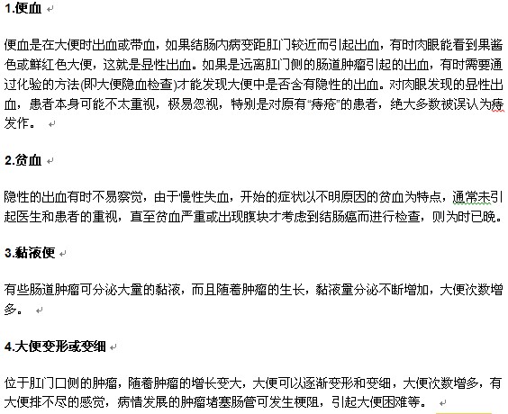 结肠癌到底会存在哪些症状表现？