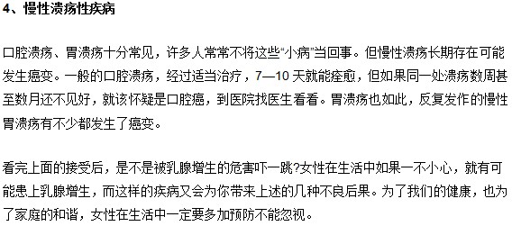 女性乳腺增生的有哪些常见危害