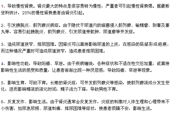 肾炎将对你的身体产生哪些危害？