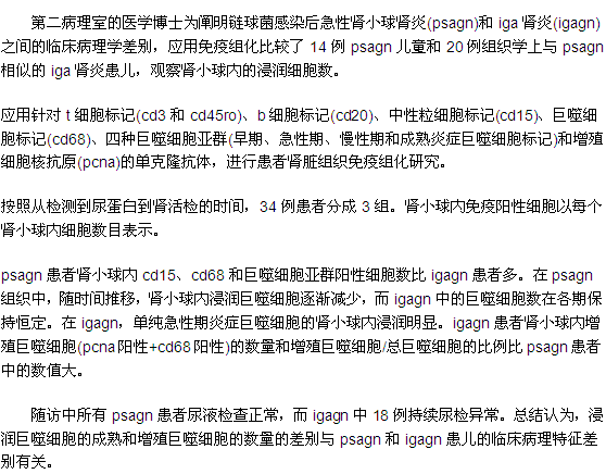 关于儿童IgA肾炎您了解多少