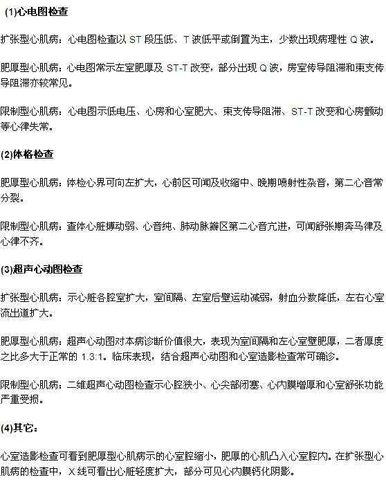 心肌病的检查办法都有哪些
