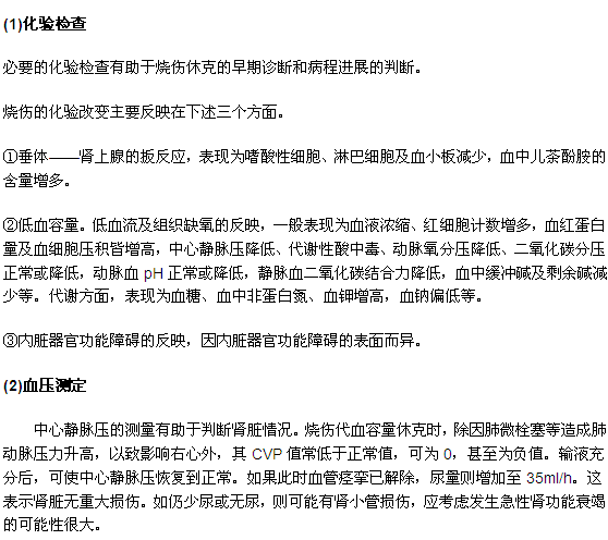 休克的诊断方法之烧伤性休克！