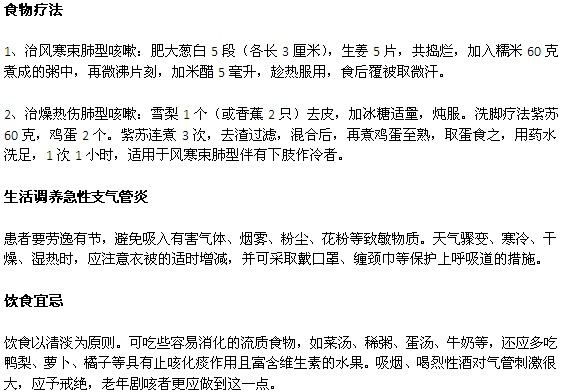 急性支气管炎的饮食疗法