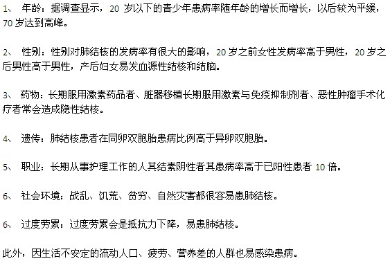 哪些情况容易感染肺结核？