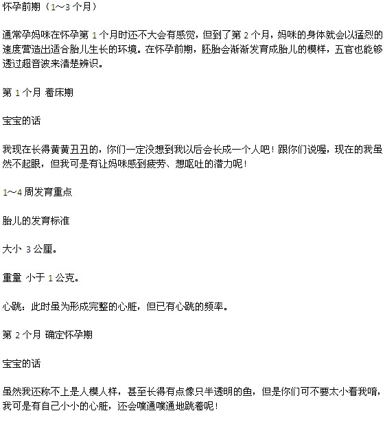 宝宝在妈妈肚子里是怎样发育的