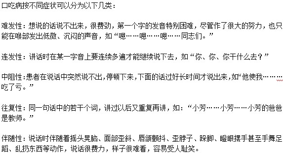 口吃都分哪些类型