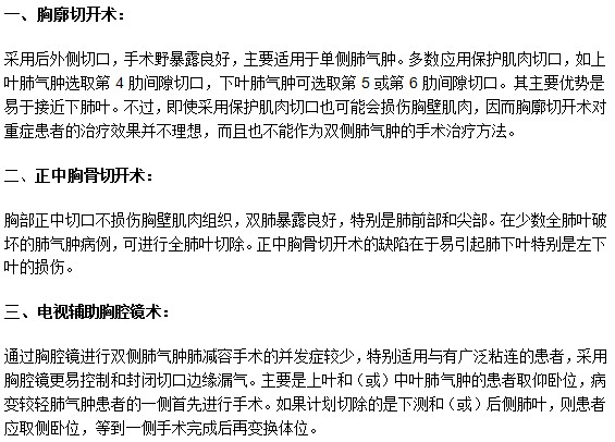 肺气肿患者可以通过手术治疗方法痊愈