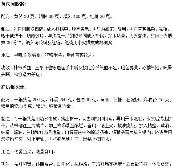 针对肝癌术后患者有哪些食疗调养偏方？