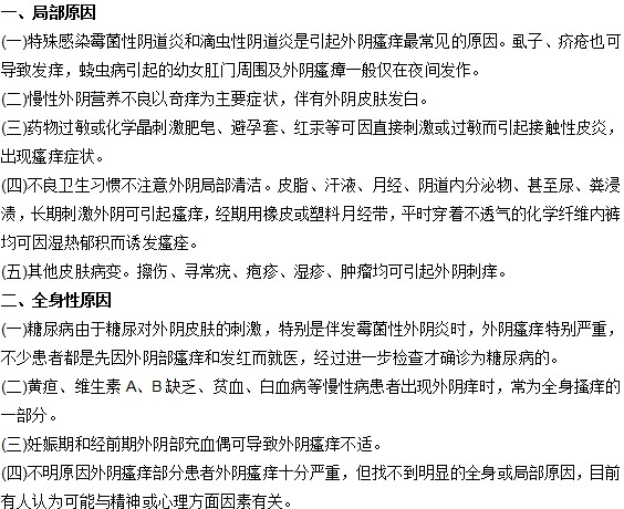 外阴瘙痒是哪些原因引起的？