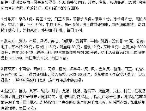 解析膝关节滑膜炎的中医治疗方法有什么