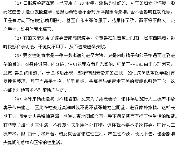 避孕对性生活的四大影响都是什么