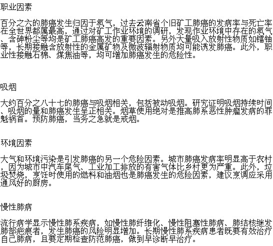 肺癌发病的重要危险因素有哪些？