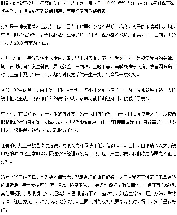 弱视是不容易察觉的眼部“棘”病