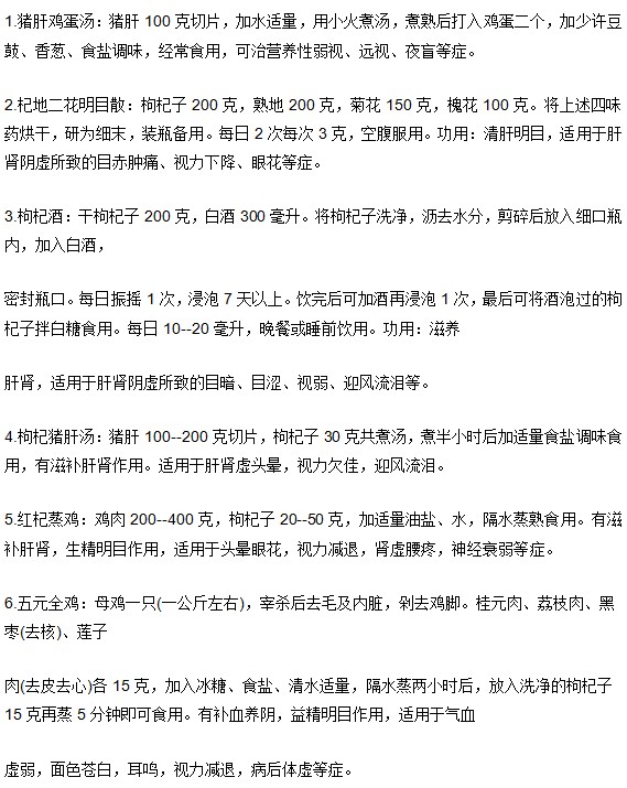 弱视患者的饮食疗法