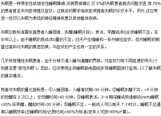 失眠疾病如何诊断出来