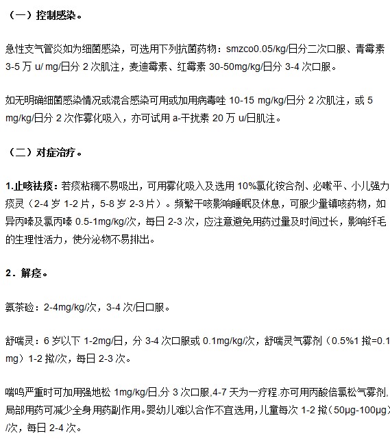小儿急性气管炎该如何治疗